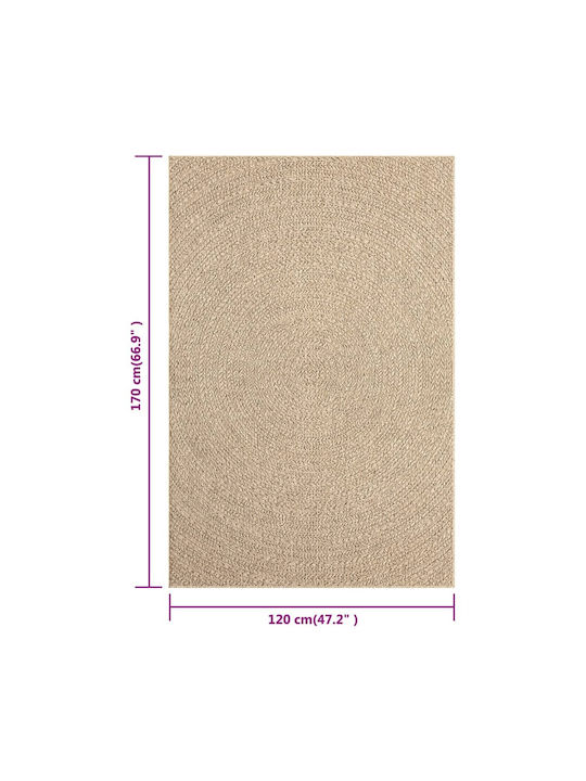 vidaXL Zizur Rug Outdoor Rectangular from Jute Beige