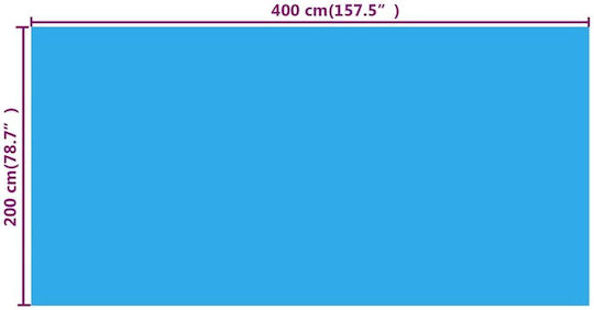 vidaXL Solar Rectangular Pool Cover Blue Pool Cover 400x200 cm made of Polyethylene 400x200cm 1pcs