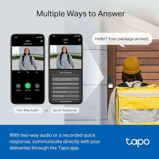 TP-LINK Wi-Fi Doorbell Compatible with Alexa and Google Home v1 White