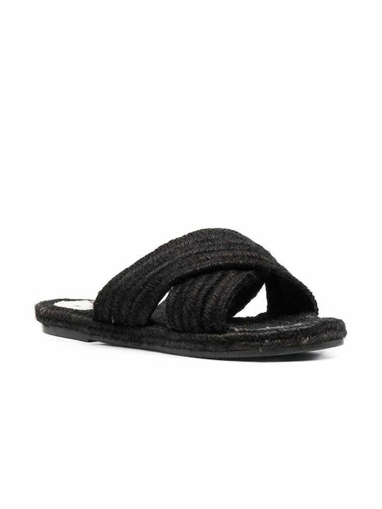 Manebi Rope Women's Flat Sandals in Black Color