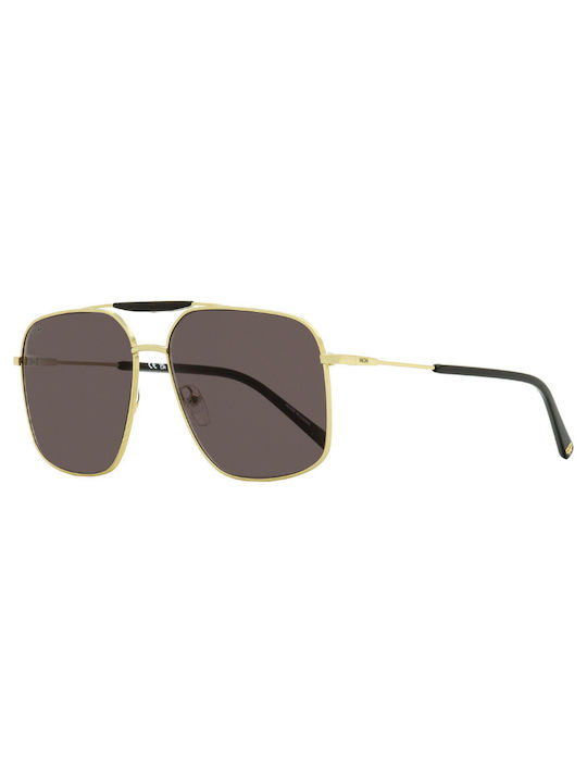 MCM Men's Sunglasses with Gold Metal Frame and Black Lens MCM161S 717