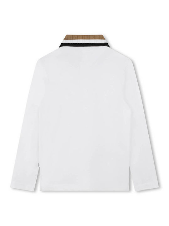 Hugo Boss Kids Polo Long Sleeve White