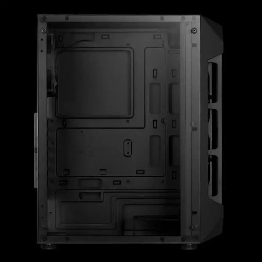 Gamdias AURA GC1 Gaming Midi Tower Κουτί Υπολογιστή με Πλαϊνό Παράθυρο και RGB Φωτισμό Μαύρο