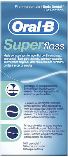 Oral-B Super Floss Οδοντικό Νήμα με Γεύση Μέντα 50m