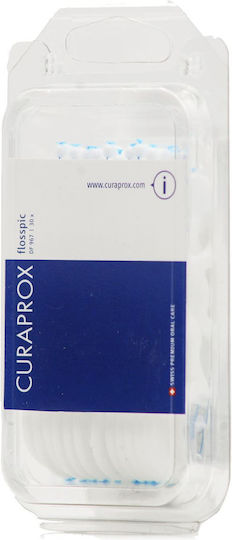 Curaprox Flosspic DF967 Οδοντικό Νήμα με Λαβή σε Λευκό χρώμα 30τμχ