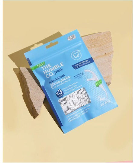 The Humble Co. Pro Advanced Dental Floss with Handle White 40pcs