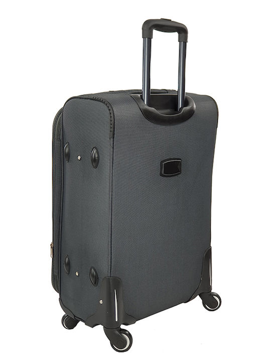 Playbags Βαλίτσες Ταξιδιού Υφασμάτινες Γκρι ΑΝοιχτό Μέγιστου Ύψους 65εκ. με 4 Ρόδες Σετ 2τμχ