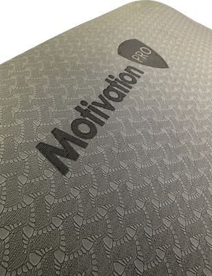 MotivationPro Yoga/Pilates Mat Black with Carry Strap (183x61cm)