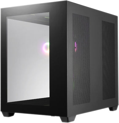 FSP/Fortron CMT380 Gaming Midi Tower Computer Case with Window Panel and RGB Lighting Black