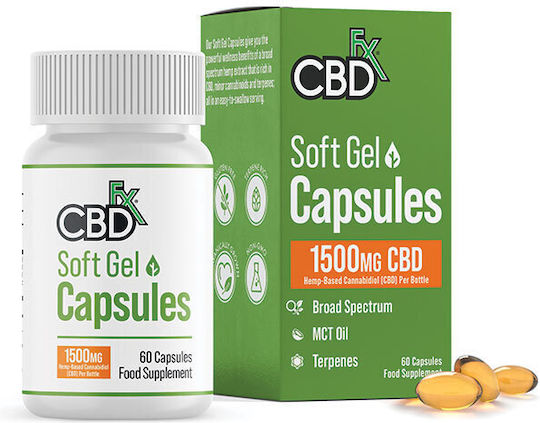 CBDfx Softgels 1500mg mit 100% CBG 60 Weiche Kapseln