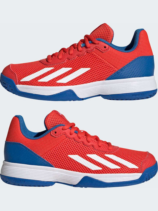 Courtflash Kids Sports Shoes Tennis with Laces Bright Red / Cloud White / Bright Royal