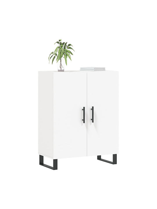 Living Room Display Cabinet made of Wood & Metal White 69.5x34x90cm