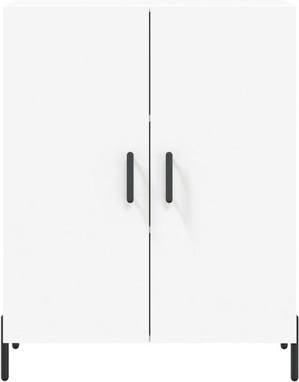 Dulap de Pardoseală pentru Sufragerie din Lemn și Metal Alb 69,5x34x90 cm