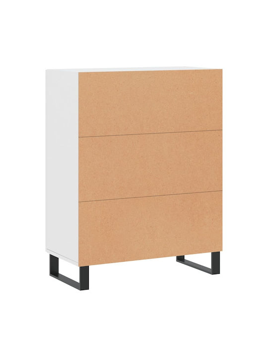 Living Room Display Cabinet made of Wood & Metal White 69.5x34x90cm