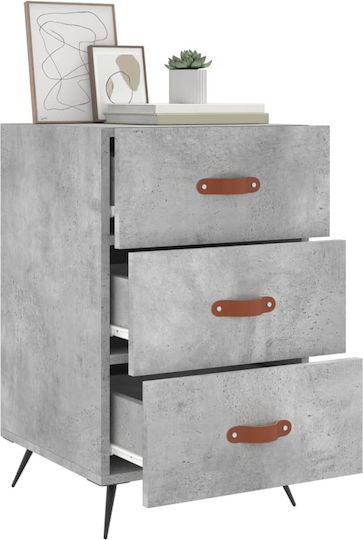 Nachttisch Metall Grey Concrete 40x40x66cm