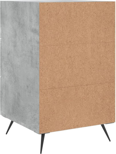 Nachttisch Metall Grey Concrete 40x40x66cm