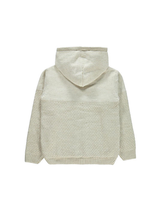 Civil Boys Hooded Cardigan with Zipper Beige