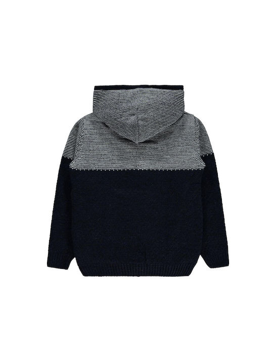 Civil Boys Hooded Cardigan with Zipper Blue