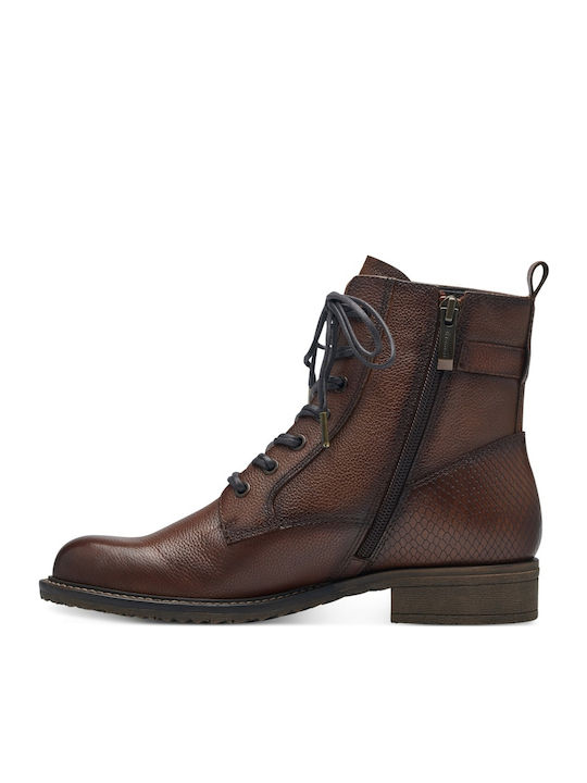 Leder Stiefeletten Damen Cognac