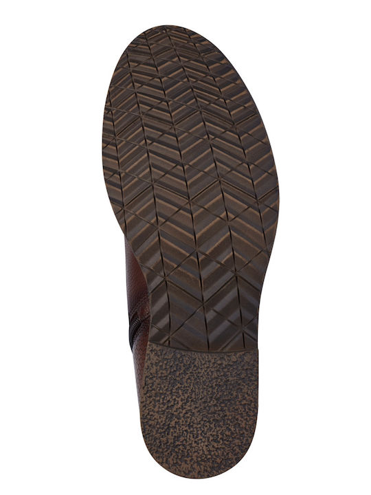 Leder Stiefeletten Damen Cognac