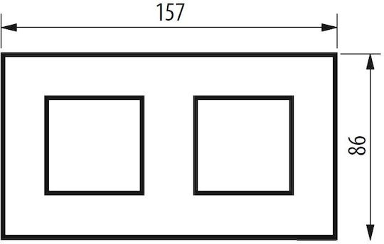 Bticino Switch Frame 2-Slots Black R4802M2BG