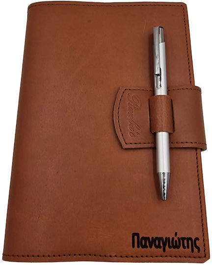 ByLeather Notizbuch 150 Blätter A5 mit Stifthalter Braun