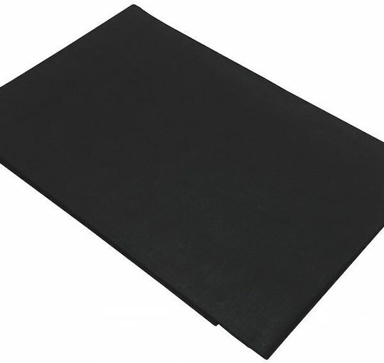 Le Blanc Sheet for Single Bed with Elastic 100x200+30cm. Cotton Line Black