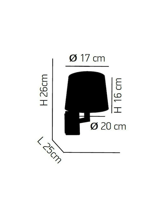Home Lighting Dona Classic Lamp Wall with Socket E27 and Switch Gold 20x17x16cm