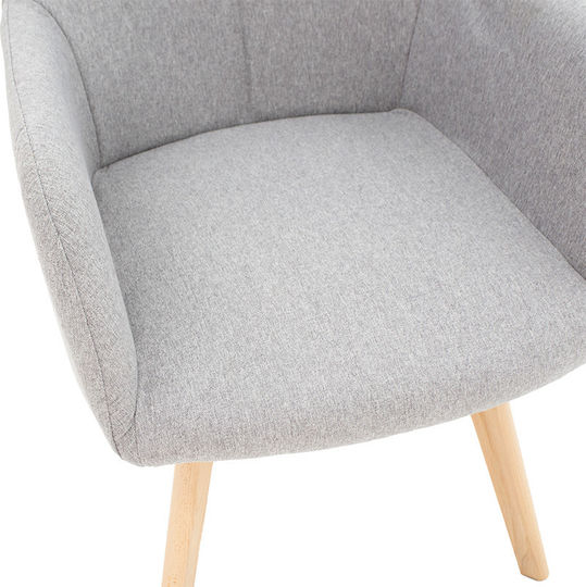 Nasima Dining Room Fabric Armchair Gray 57x58x84cm