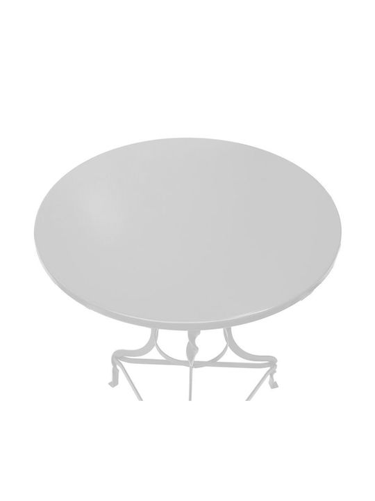 Noah Outdoor Dinner Free Standing Metal Table White 70x70x72cm