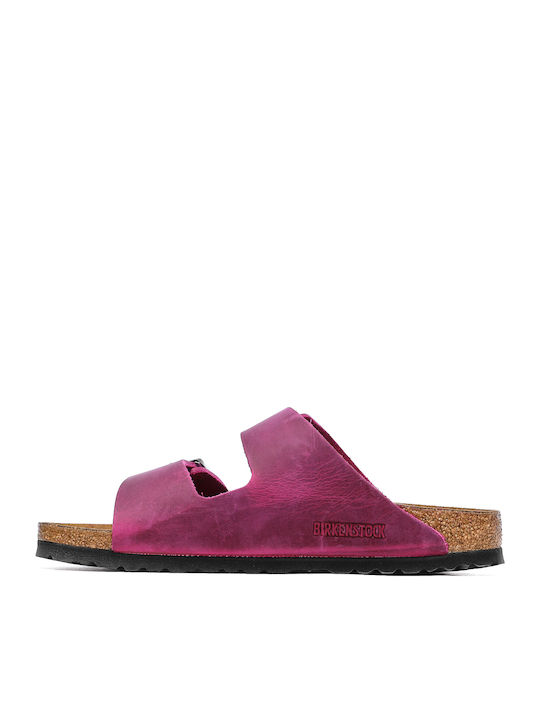 Arizona Δερμάτινα Γυναικεία Σανδάλια Φούξια Narrow Fit