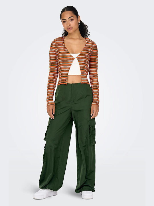 Only Women's Fabric Cargo Trousers Green