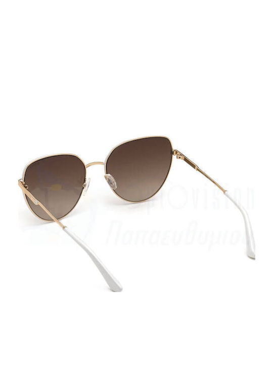 Guess Feminini Ochelari de soare cu Auriu Metalic Cadru și Maro Ochelari de soare Lentilă GU7784 28F