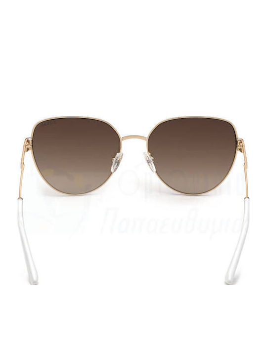 Guess Feminini Ochelari de soare cu Auriu Metalic Cadru și Maro Ochelari de soare Lentilă GU7784 28F