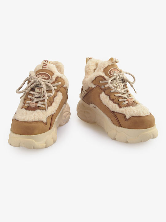 Buffalo Chai Warm Femei Chunky Sneakers Bej