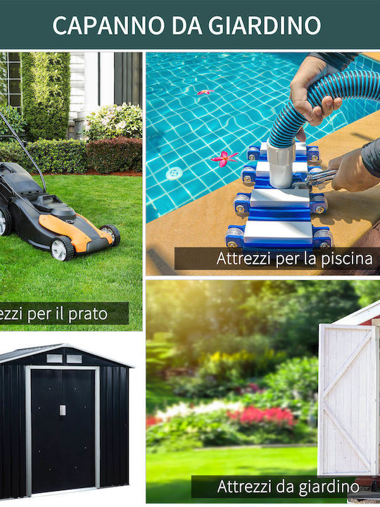 Depozit Metalic de Grădină Rezistent la Vânt L2.13xLăț1.3xÎnălț1.85m