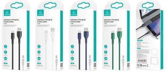 Usams U68 Regulär USB 2.0 auf Micro-USB-Kabel Weiß 1m (SJ502USB02) 1Stück