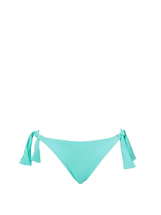 Bluepoint Fashion Solids Bikini Slip με Κορδονάκια Τιρκουάζ