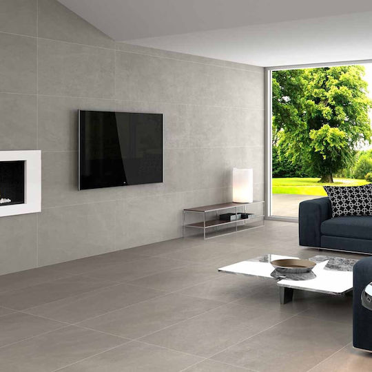 Saloni Ceramica Floor Interior Matte Porcelain Tile 90x90cm Gray