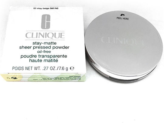 Clinique Stay-Matte Sheer Pressed Powder Πούδρα 04 Stay Honey 7.6gr