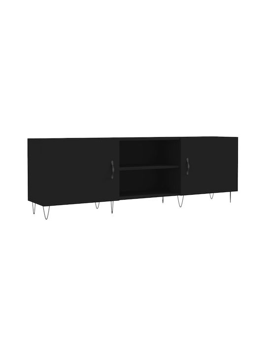 TV Stand Wooden Black L150xW30xH50cm