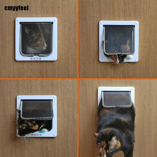 Door Dog & Cat made of Plastic in Brown Color 28.5 x 24.5cm