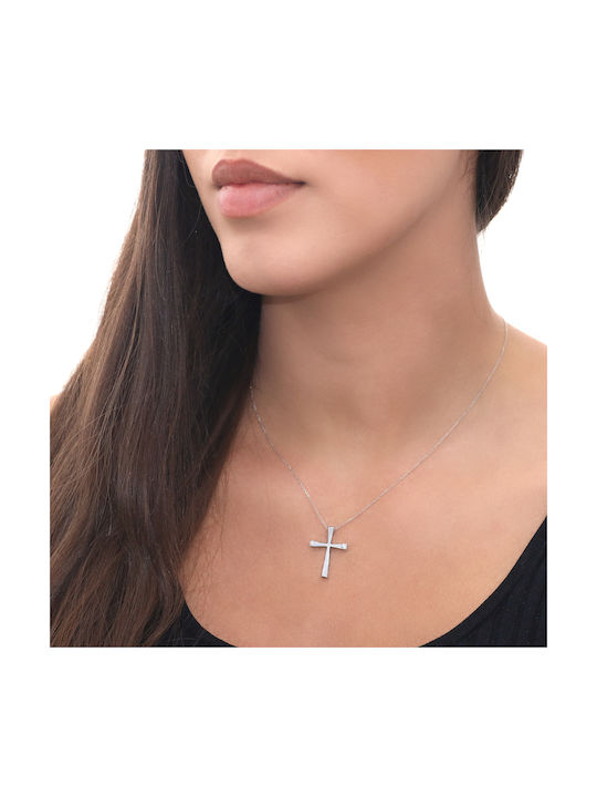 Femeiesc Aur Alb Cruce 14K