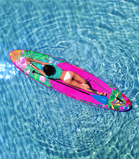 Maqua Flowers Φουσκωτή Σανίδα SUP / Kayak με Μήκος 3.3m Μωβ
