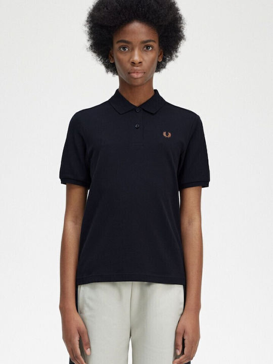 Women's Polo Blouse Short Sleeve Black