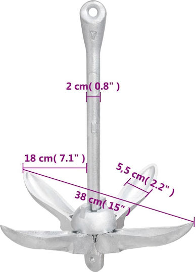 vidaXL Άγκυρα Σκάφους Τύπου Ομπρέλα Γαλβανιζέ 4kg