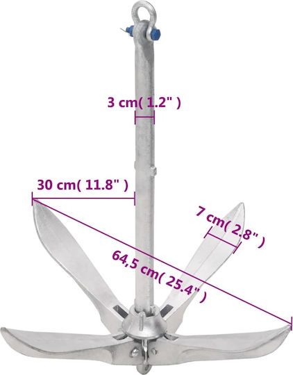 vidaXL Άγκυρα Σκάφους Grapnel-Anker Verzinkt 12kg