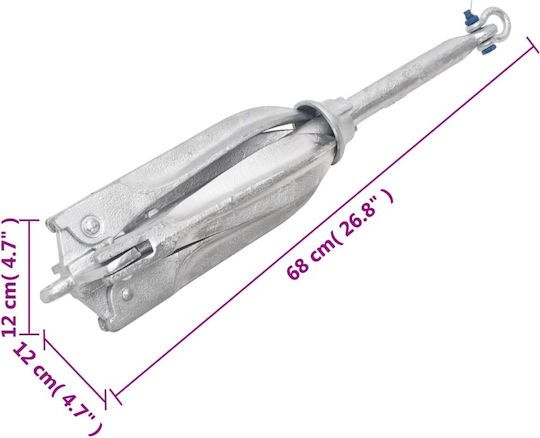 vidaXL Ancoră de Barcă Umbrelă Galvanizat 12kg