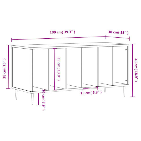 vidaXL Έπιπλο Hi-Fi Καφέ 38x100x48cm