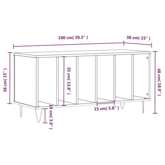 vidaXL Mobilier Hi-Fi Maro 38x100x48cm